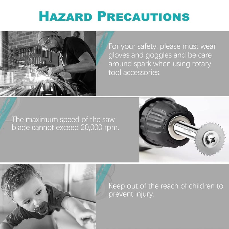 LitKiwi Prozwee 5PCS Rotary Drill Saw Blades,with 2PCS 1/4" Hex Shank,HSS Saw Disc Wheel Cutting Blades for Drills Rotary Tools - Image 5